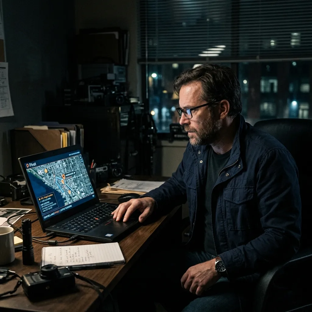 Investigator reviewing case information in an office